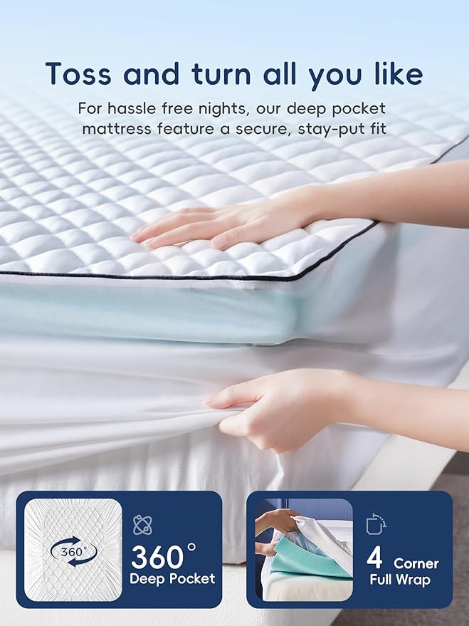 King Size Mattress Topper,Dual Layer Gel Memory Foam & Pillow Top Mattress Topper King for Pressure Relief and Medium Firm Support,CertiPur-US Certified