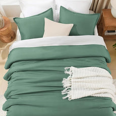 Litanika Comforter Set, Lightweight Solid Bedding Comforter Set, Fluffy Down Alternative Bed Set, Haze Green, King