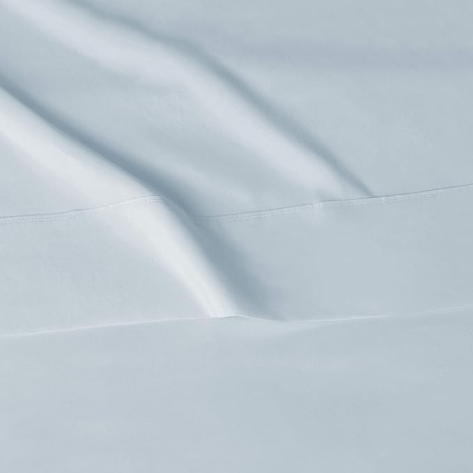 Amazon Basics Lightweight Super Soft Breathable Easy Care Microfiber 3-Piece Bed Sheet Set with 14-Inch Deep Pockets, Twin XL, Light Blue, Solid AmazonBasics