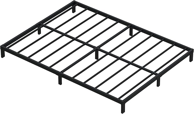 7 Inch King Bed Frame Heavy Duty Low Profile Metal Platform No Box Spring Needed Mattress Foundation, Easy to Assembly, Noise Free, Black