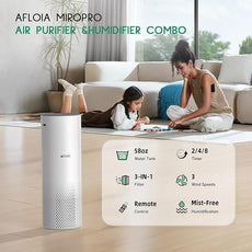 Afloia Humidifier and Air Purifier in One, 3-Stage Filter Cleaner Evaporatively Humidify Combo Remove Pets Dust Dander Hair Allergy Pollen Smoke Smell for Home Bedroom Large Room, 24dB Quiet