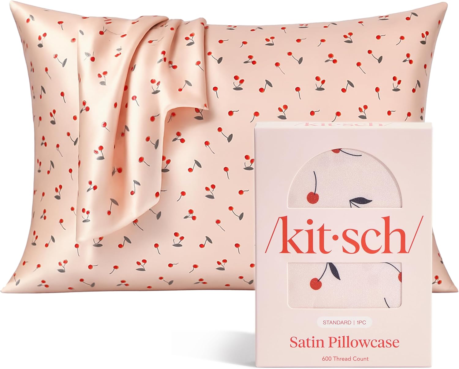 Kitsch Satin Pillowcase with Zipper for Hair & Skin - Softer Than Silk Pillow Cases, Smooth Cooling Satin Pillow Case, Wrinkle-Free, Machine Washable, Pillow Cases Standard Size 19x26 - Lavender Dormly