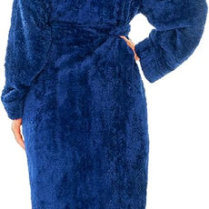 PAVILIA Women Hooded Plush Soft Robe | Fluffy Warm Fleece Sherpa Shaggy Bathrobe