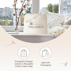 100% Cotton Organic Mattress Pad - Breathable & Cooling Mattress Protector Queen Size - Premium 300GSM Quilted and Noiseless Machine Washable Organic Mattress Protector (Ivory, Queen)