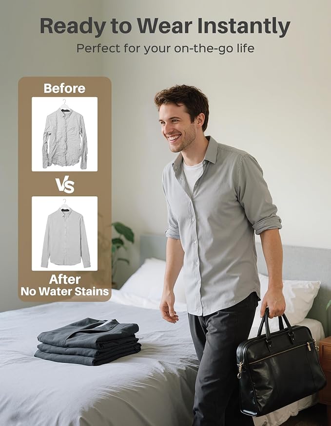 Sweepulire Vacuum Steamer for Clothes, 2500Pa Suction Handheld Clothes Steamer, 3 Modes, LED Display, Portable Travel Steamers for Clothes, Steaming & Ironing 2 In 1, 160ml Water Tank (for 110-120V)