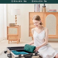 Weighted Lap Blanket 7 lbs for Adults, Luxury Soft Small Weighted Blanket, Compact Portable Weighted Lap Pad for Relaxation, Sleeping, Travel, All-Season Use, Forest Green, 40