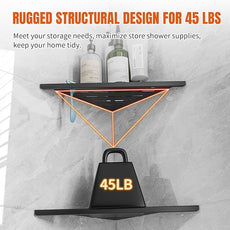 Corner Shower Shelf with Razor Hole, Modern Sturdy Shower Caddy, 10