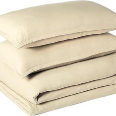 Amazon Basics Brushed Microfiber Comforter Set, Extra Soft with Natural Texture, 3-Piece, King, Beige