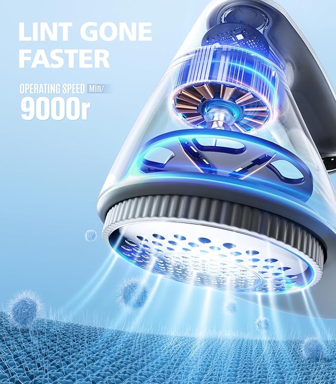 POPCHOSE Fabric Shaver for Clothing, Electric Lint Remover Sweater Shaver to Remove Pilling, Depiller for Clothes, Furniture, Couch, Fuzz with 6-Leaf Blades Extra, Electrostatic Brush