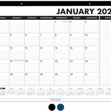 PAPERAGE 2026 Calendar, 12 Months (January 2026 - December 2026), Large (17 in x 22 in), Minimalist Wall and Desk Calendar with Monthly Views, Yearly Plans & Notes Section – Black