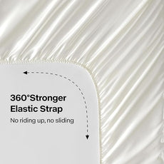 BEDELITE Satin Sheets Twin Size Bed Set, Luxury Soft Ivory White Silky Sheets for Hair and Skin, Similar to Silk Bed Sheets Set 3 Pieces with 1 Deep Pocket Fitted Sheet, 1 Flat Sheet, and 1 Pillowcase