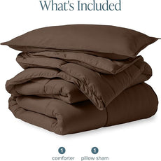Bare Home Comforter Set - Twin/Twin Extra Long Size - Ultra-Soft - Goose Down Alternative - Premium 1800 Series - All Season Warmth (Twin/Twin XL, Cocoa)