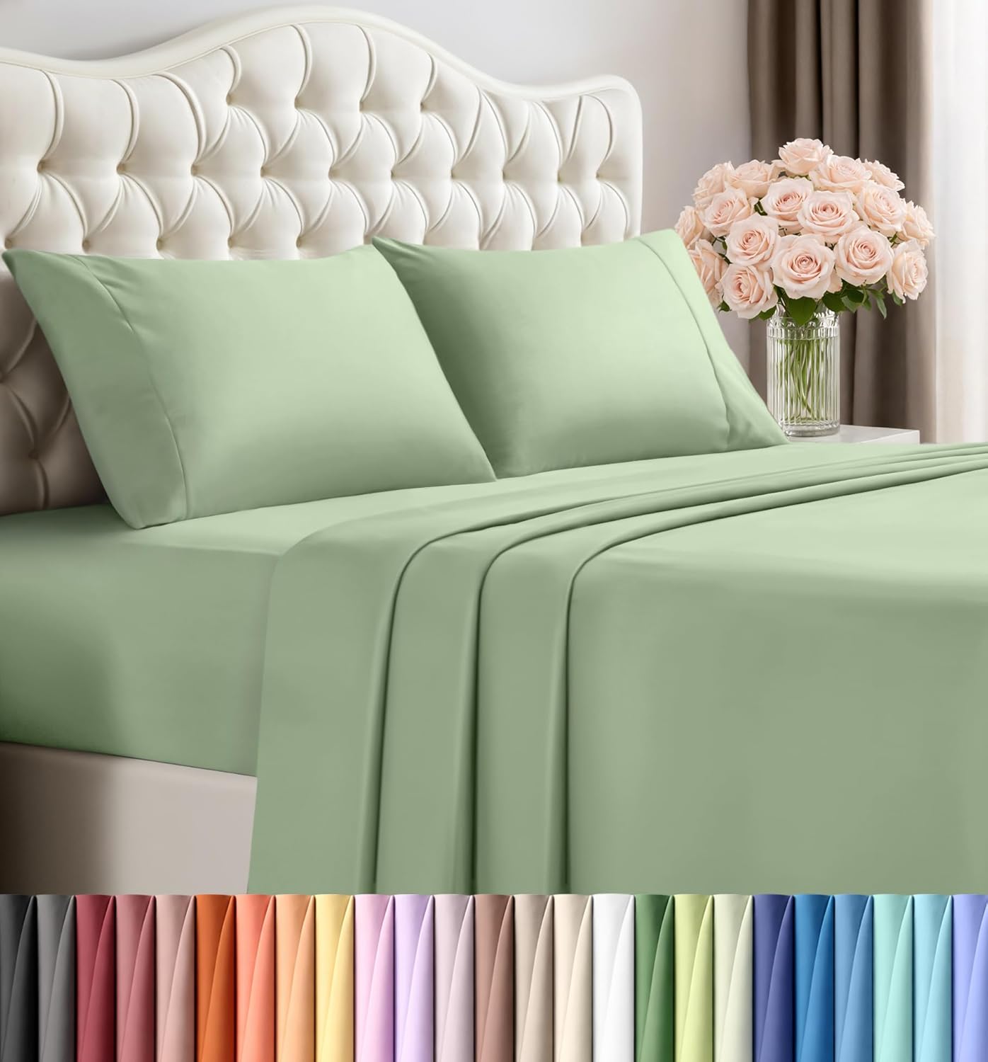 Utopia Bedding Queen Size Sheet Set – 4 Piece Bed Sheets, Soft and Breathable Microfiber, Includes 1 Fitted Sheet, 1 Flat Sheet and 2 Pillowcases – Oeko Tex (Grey) Dormly