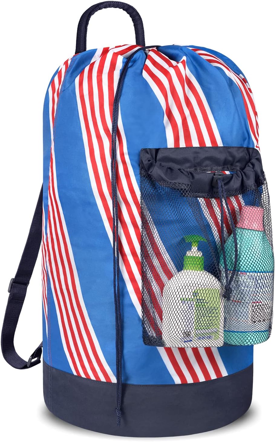 Dalykate Backpack Laundry Bag, Laundry Backpack with Shoulder Straps and Mesh Pocket Durable Nylon Clothes Hamper Bag with Drawstring Closure for College, Travel, Laundromat, Apartment