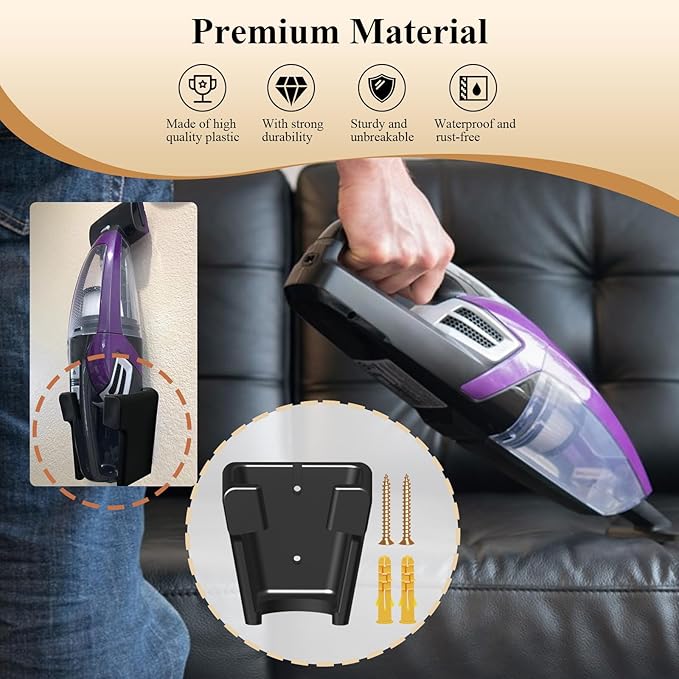 2 Pcs Wall Mount Vacuum Holder/Docking Station with Screws, Fit for Bissell Pet Hair Eraser Handheld Vacuum Models 2390, 2390A, 2284W, 23903 & Auto-Mate Charging Dock, Save Space & Reduce Clutter
