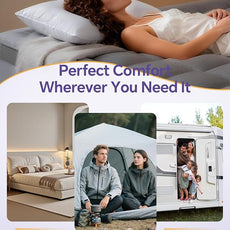 Dual Layer 4 Inch Memory Foam Mattress Topper Queen - 2 Inch Gel Memory Foam and 2 Inch Pillow Top Mattress Pad, 7-Zone Egg Crate Queen Size Mattress Topper (Grey)