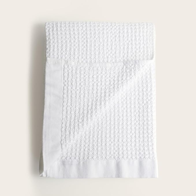 Italic Sedona Waffle Bath Sheets, 410 GSM 100% Cotton, Set of 2, Oversized Towels, Ultra Soft & Absorbent, Lightweight Spa Towels, White