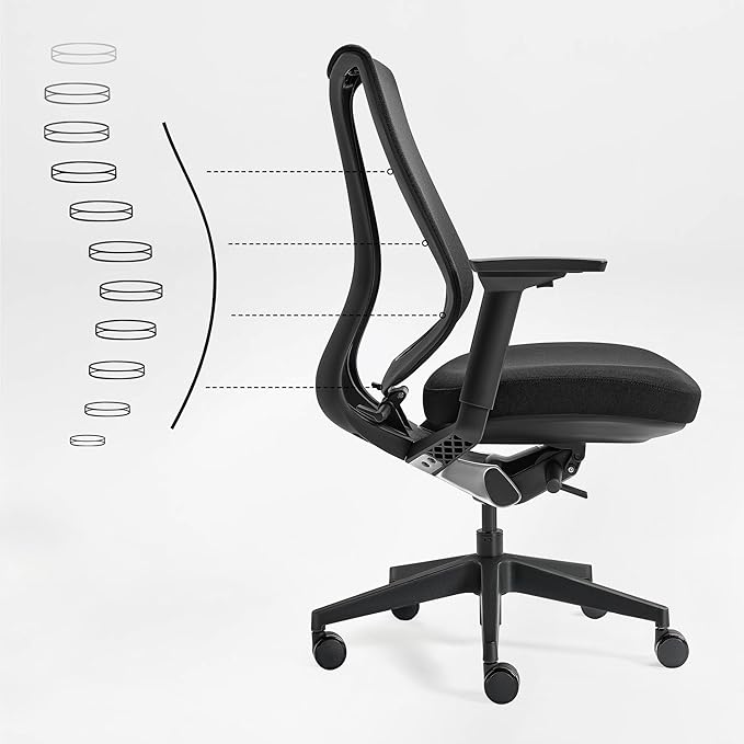 EUREKA ERGONOMIC Lira Office Chair, Ergonomic Desk Chair with 3D Armrests, Adjustable Seat Depth, Mesh Computer Chair with Lumbar Support for Home Office(Black)