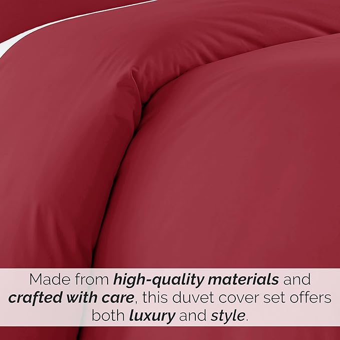 Southshore Fine Living, Inc. Premium Collection Oversized King Duvet Cover Set, Soft Duvet Cover 3-Piece, Two Matching Shams (108 in Wide x 98 in Long), Chili Pepper, King/California King