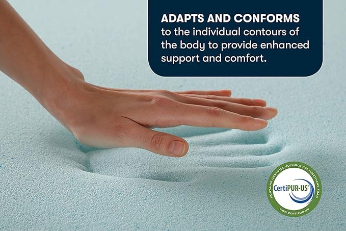 Serta ThermaGel Cooling, Pressure-Relieving Memory Foam Mattress Topper, 2 Inch, California King