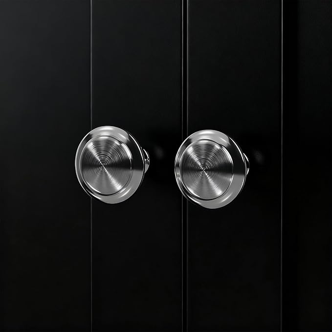 SUPER DEAL Modern Bathroom Floor Storage Cabinet with Adjustable Shelf and Double Door Rust Proof, Living Room Modern Home Furniture Storage Organizer Cabinet, Black