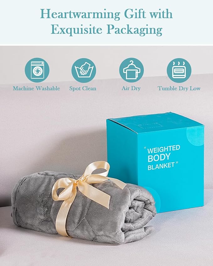 Topblan Weighted Lap Blanket Small Weighted Blanket Throw Grey 24x29 inches 5lbs, for Adults, Machine Washable, Skin Friendly, for Relaxation, for Calming, for Napping, All-Season Sleeping, Travel