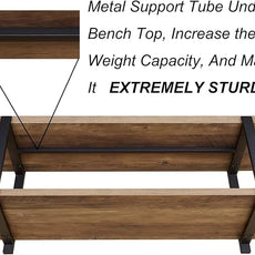 FOLUBAN Entryway Bench, Industrial Shoe Storage Bench for Bedroom Living Room, Modern Indoor Bench Seat for Hallway Front Door Entrance, Easy Assembly, Oak 47 inch