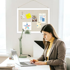 2-Pack Double-Sided Cork Board with Linen, 16