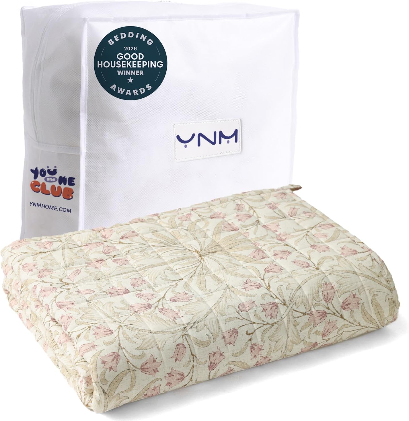 YnM 15lbs Weighted Blanket for Adults, Heavy Bed Throw Blanket with Cooling Glass Beads for All Season Use, Ideal for ~140lbs (48x72 Inches, Twin/Full, Dark Grey)