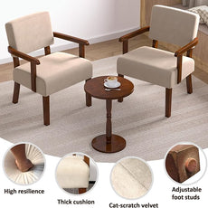 Accent Chair, Cat-Scratch Velvet Living Room Chairs Oversize with Soft Seat and Armrests for Dinning Room Bedroom Reading Room Waiting Room