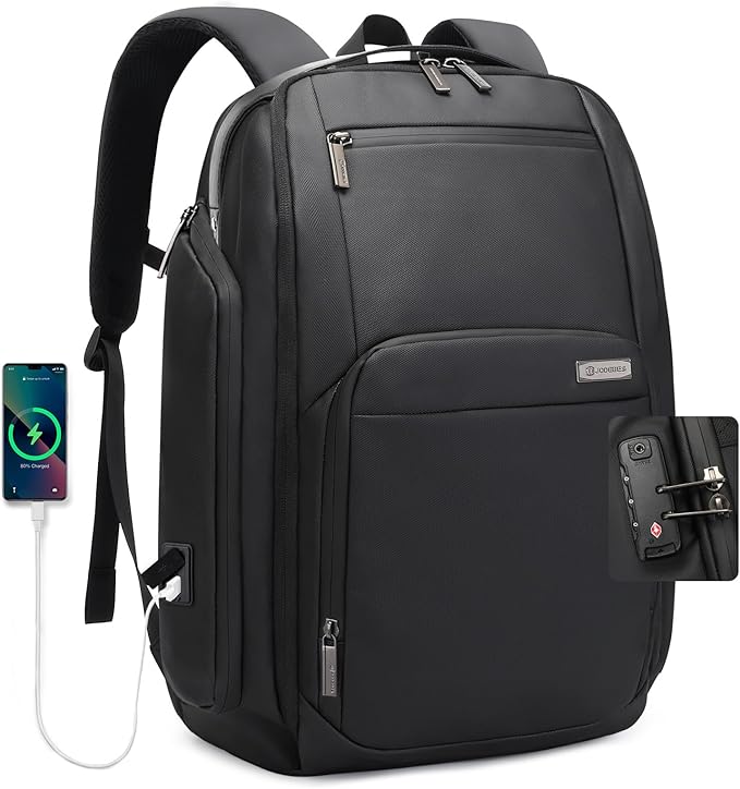 40L TSA Travel Laptop Backpack, Carry-On Weekender Bag with USB Port & TSA Lock, 17.3 Inch Business Travel Backpack for Men, Expandable Overnight Bag with Large Capacity & Flight Approved Design