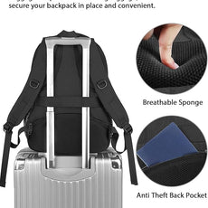 MATEIN 18.4 Inch Laptop Backpack 50 L, Extra Large Anti Theft Carryon Backpack TSA Approved, Work Business Bag with Multiple Compartments & Luggage Strap for Travel, Gifts for Men Women, Black