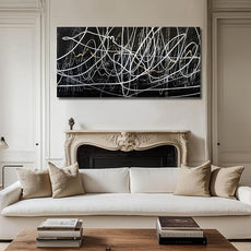 CHUDANHAO Black And White Wall Art Large Wall Decor Abstract Pictures Office Artwork Minimalist Wall Decorations Graffiti Art for Walls 29