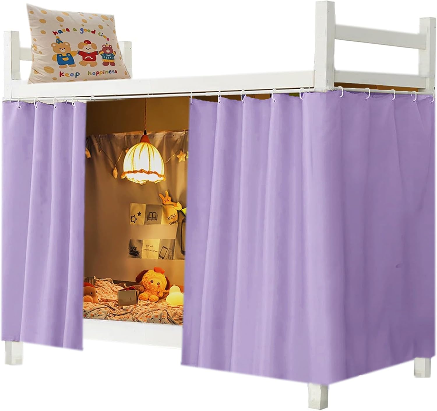 Dorm Home Solid Thicken Bunk Blackout Bed Curtains Cloth Bed Canopy Students Single Sleeper,1 Panel Black Dormly