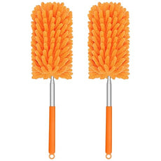 Mini Duster for Cleaning, 360° Bendable Hand Dusters with Extension Pole, Washable Small Duster for Car Interior, Office, Furniture