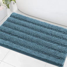 H.VERSAILTEX Bath Mats for Bathroom Non Slip Extra Thick Chenille Striped Bath Rug 24