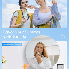 JISULIFE Handheld Mini Fan, 3 IN 1 USB Rechargeable Portable Fan [12-19 Working Hours] with Power Bank, Flashlight, Pocket Design for Travel/Summer/Concerts/Lash, Gifts for Women (Tropical Coral)