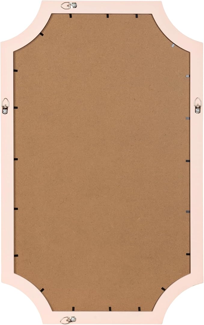 Kate and Laurel Holbrook Glam Framed Scallop Fabric Pinboard, 15 x 24, Pink, Decorative Modern Scalloped Bulletin Board for Use as Vision Board or Wall Organization