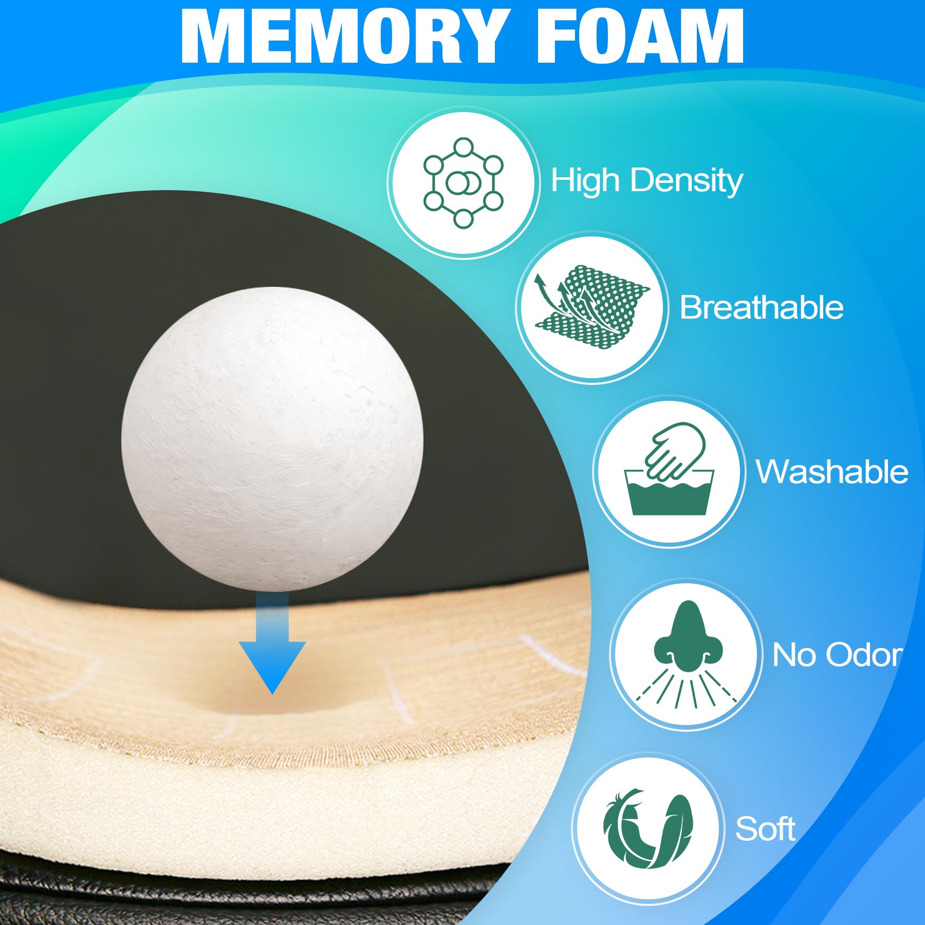 MYFAMIREA Truck Seat Cushion, Memory Foam Trucker Seat Cushion for Truck Driver Long Sitting with Adjustable Strap, Back Support and Pain Relief for Trucker Driving Car Office Chair and Pain Dormly