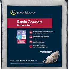 Serta Air Dry Basic Comfort Performance Fabric Quilted Mattress Pad, Cooling and Breathable Mattress Cover, Moisture Wicking Protection with 15