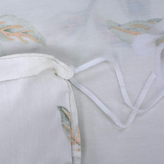 FADFAY White Floral Duvet Cover Set 100% Cotton Farmhouse Bedding with Hidden Zipper Closure 3 Pieces, 1duvet Cover & 2pillowcases,Twin Size