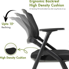 10 Pack Conference Room Chairs with Wheels and Sliding Armrest,Foldable Nesting Chair for Office School Church Waiting Room Black