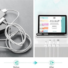 12 Pack Cable Clips, Znben Wire Organizer Holder Adhesive Cord Management Charger Wire Holder Clips for Desk, Home, Office, Car, Cubicle, Nightstand White