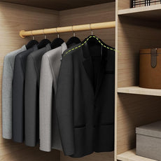 Solid Wood Suit Hangers, 10 Pack, Coat Hangers with Non Slip Trouser Bar, 360° Swivel Hook, Heavy Duty Wide for Suit, Coat, Jacket, Trousers, Pants,17.3