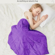 Weighted Lap Blanket 5 lbs for Adults, Luxury Soft Small Weighted Blanket, Compact Portable Weighted Lap Pad for Relaxation, Sleeping, Travel, All-Season Use, Deep Purple, 30