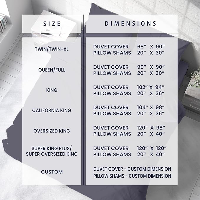 Kotton Culture 3 Pc 120" x 98" Duvet Cover Set Oversized King 100% Egyptian Cotton - 600 Thread Count Comforter Cover, Zipper Closure & Corner Ties - Fits Large King Inserts - Dark Grey