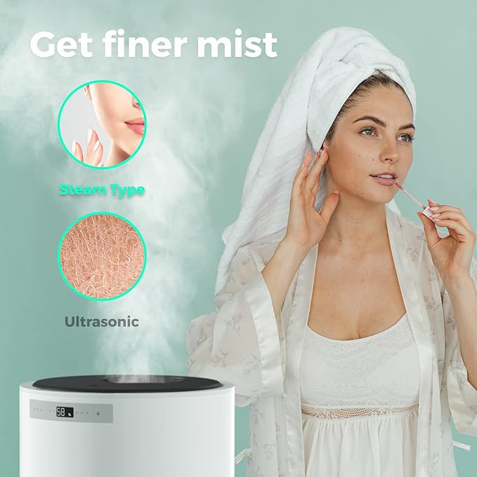 Humidifiers for Large Room, Y&O 10L(2.64Gal) Steam Whole House Humidifier for Plants, Filterless Design, Auto Shut Off, 3 Level Mist Maximum 1200ml/H Output, Covering up to 1000 sq.ft