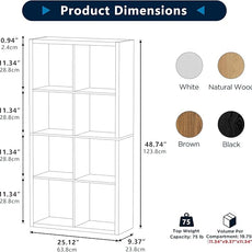 8 Cube Storage Organizer, Cube Shelf with Heavy-Duty Thick Boards, 25.12