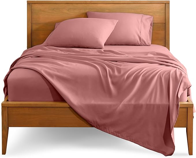 Bare Home King Sheet Set - Luxury 1800 Ultra-Soft Microfiber King Bed Sheets - Double Brushed - Deep Pockets - Easy Fit - 4 Piece Set - Bedding Sheets & Pillowcases (King, Dusty Rose) BareHome