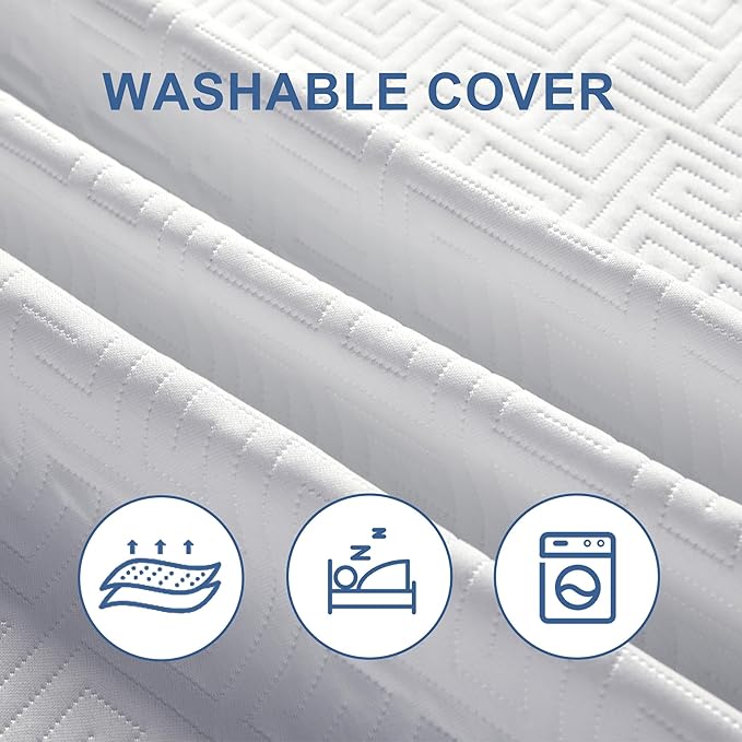 3 Inch Memory Foam Mattress Topper Twin XL, Memory Foam Pad with Removable & Washable Cover, Bed Topper for Back Pain, Non-Slip Ventilated Design, Twin XL Size